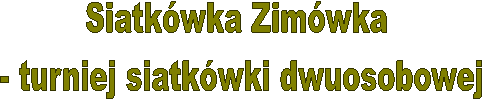 Siatkówka Zimówka
 - turniej siatkówki dwuosobowej