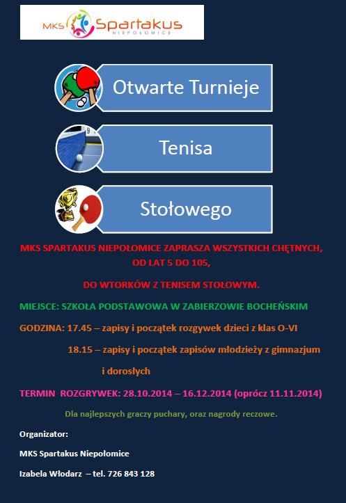 Otwarte turnieje tenisa stołowego